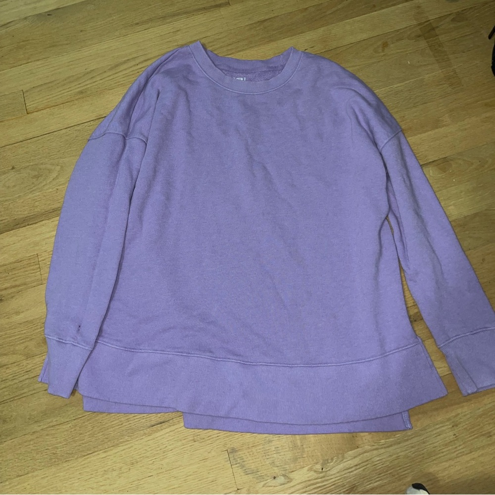 purple crewneck